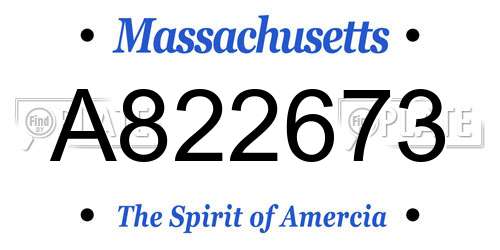 A822673 Massachusetts License Plate
