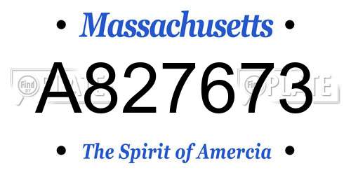 A827673 Massachusetts License Plate