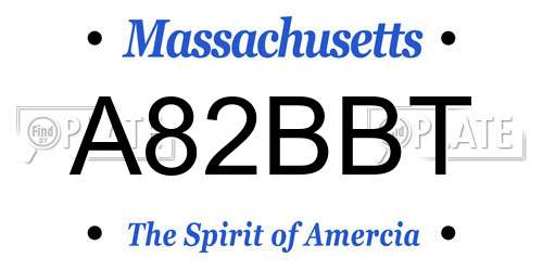 A82BBT Massachusetts License Plate