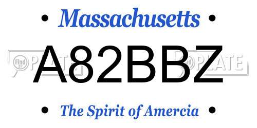 A82BBZ Massachusetts License Plate