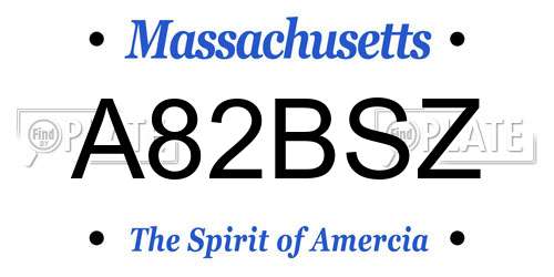 A82BSZ Massachusetts License Plate