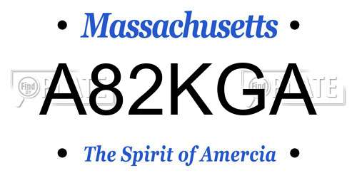 A82KGA Massachusetts License Plate