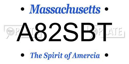 A82SBT Massachusetts License Plate