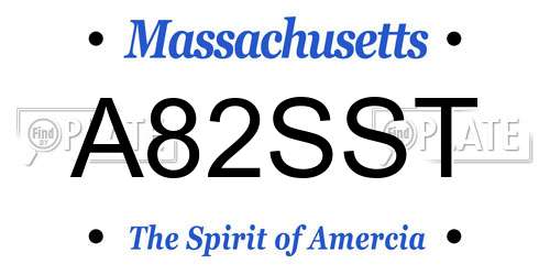 A82SST Massachusetts License Plate