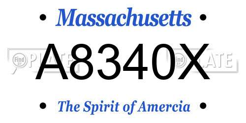 A8340X Massachusetts License Plate