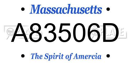 A83506D Massachusetts License Plate