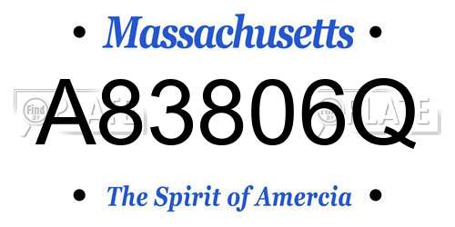 A83806Q Massachusetts License Plate