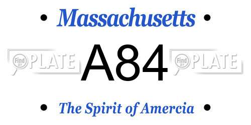 A84 Massachusetts License Plate