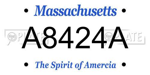 A8424A Massachusetts License Plate