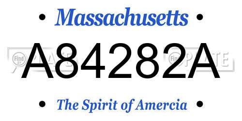 A84282A Massachusetts License Plate