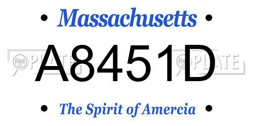 A8451D Massachusetts License Plate
