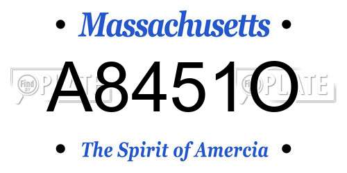 A8451O Massachusetts License Plate