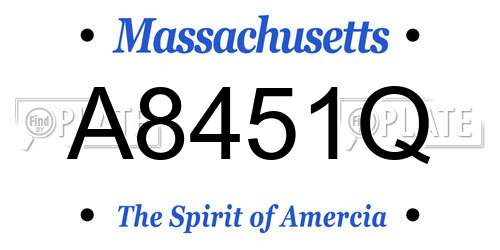 A8451Q Massachusetts License Plate