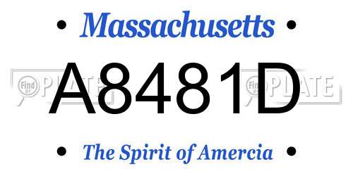 A8481D Massachusetts License Plate