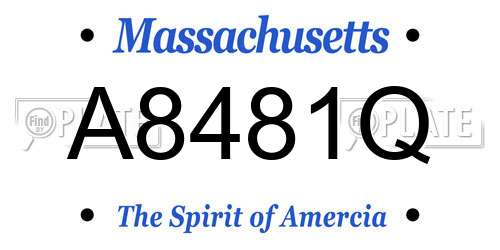 A8481Q Massachusetts License Plate