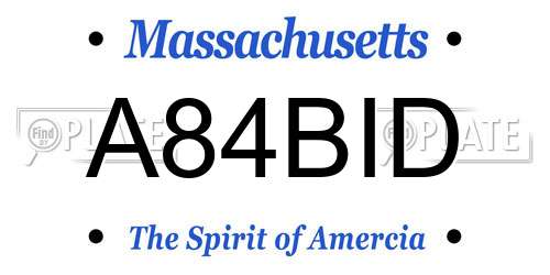 A84BID Massachusetts License Plate