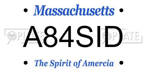 A84SID Massachusetts License Plate
