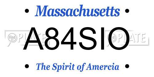 A84SIO Massachusetts License Plate