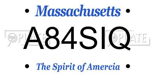 A84SIQ Massachusetts License Plate