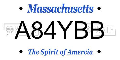 A84YBB Massachusetts License Plate
