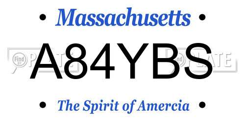 A84YBS Massachusetts License Plate