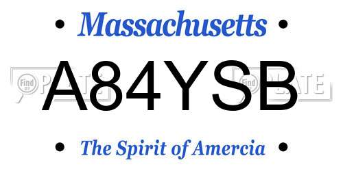 A84YSB Massachusetts License Plate