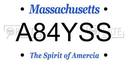 A84YSS Massachusetts License Plate