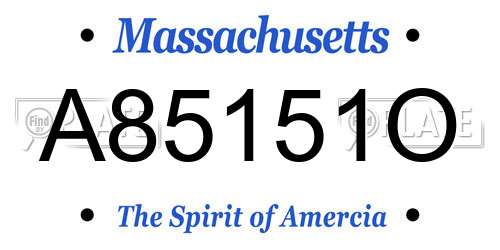 A85151O Massachusetts License Plate