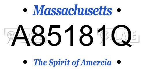 A85181Q Massachusetts License Plate