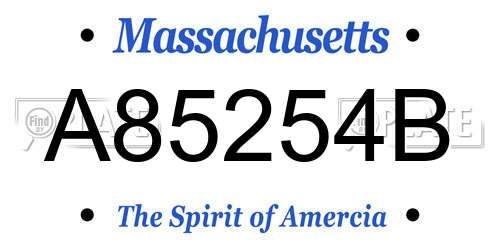 A85254B Massachusetts License Plate