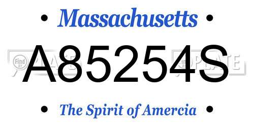 A85254S Massachusetts License Plate
