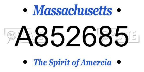 A852685 Massachusetts License Plate