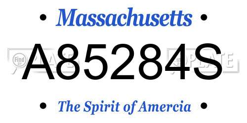 A85284S Massachusetts License Plate