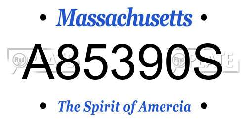 A85390S Massachusetts License Plate
