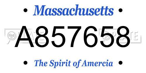 A857658 Massachusetts License Plate