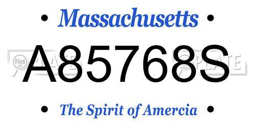 A85768S Massachusetts License Plate