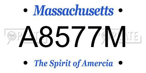 A8577M Massachusetts License Plate