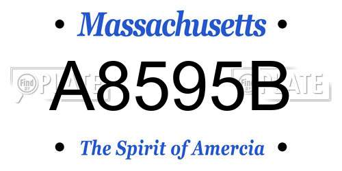 A8595B Massachusetts License Plate