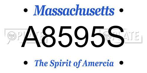 A8595S Massachusetts License Plate