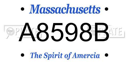 A8598B Massachusetts License Plate