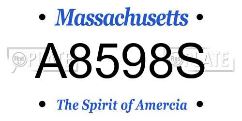 A8598S Massachusetts License Plate