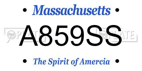A859SS Massachusetts License Plate