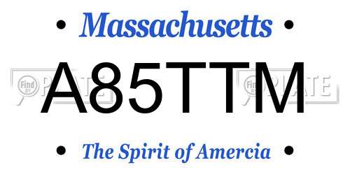 A85TTM Massachusetts License Plate