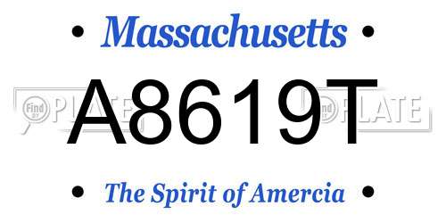 A8619T Massachusetts License Plate