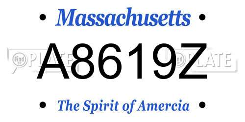 A8619Z Massachusetts License Plate