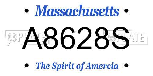 A8628S Massachusetts License Plate