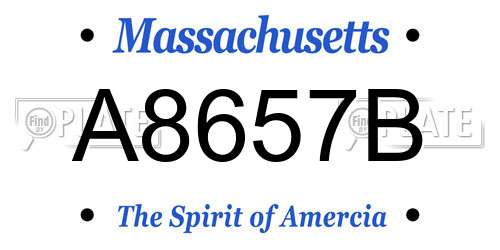 A8657B Massachusetts License Plate