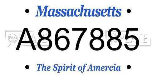 A867885 Massachusetts License Plate