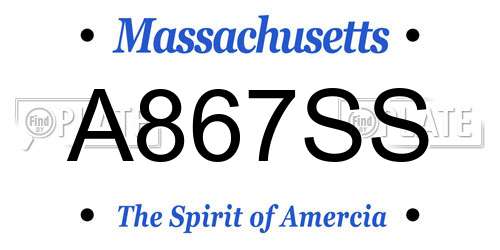 A867SS Massachusetts License Plate