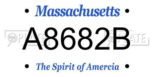 A8682B Massachusetts License Plate